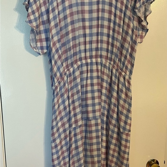 Market & Spruce 100% Rayon Pastel Checkered Dress with Pockets Plus 2X - Picture 8 of 8